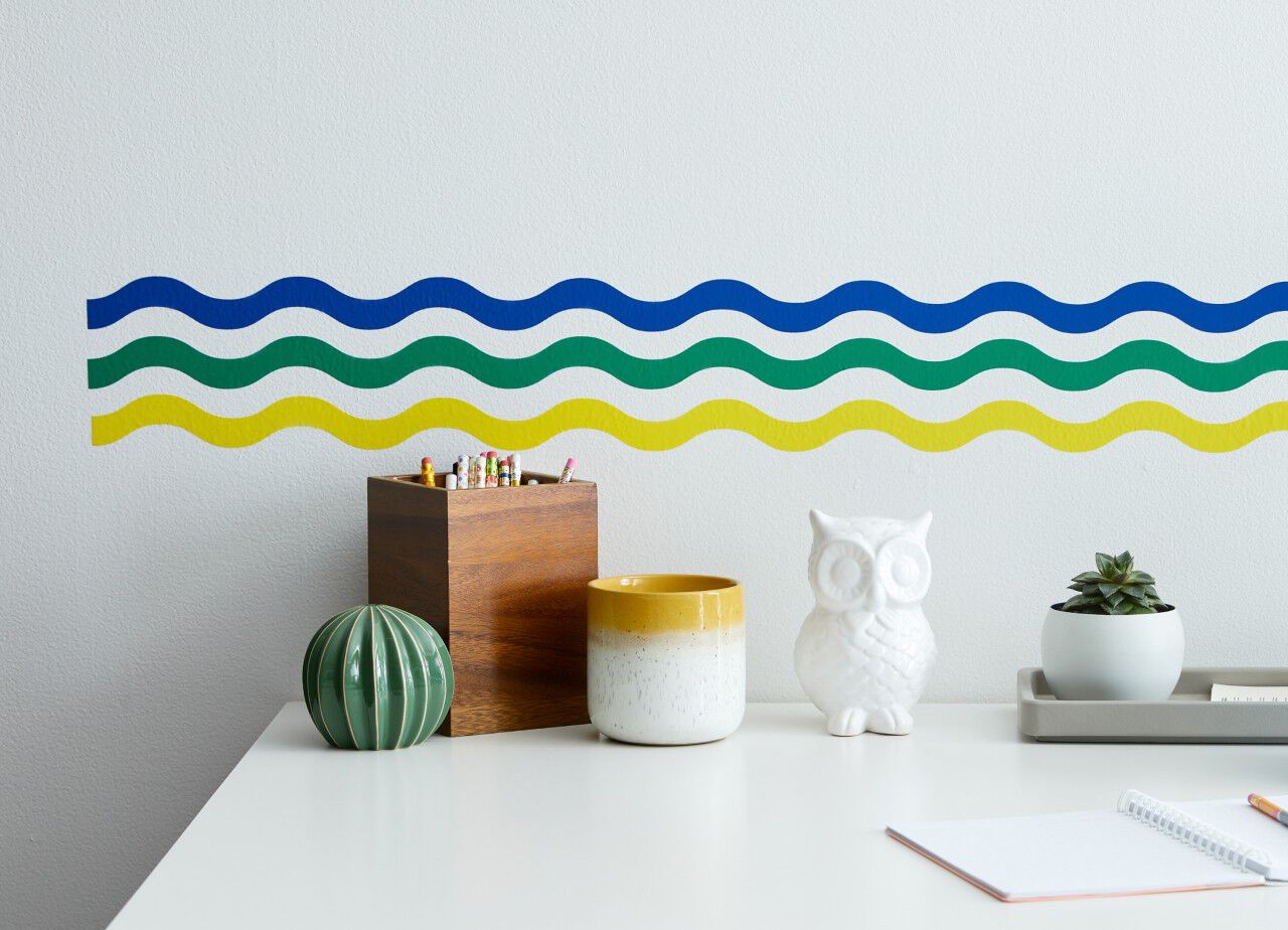 removable vinyl wall waves decal